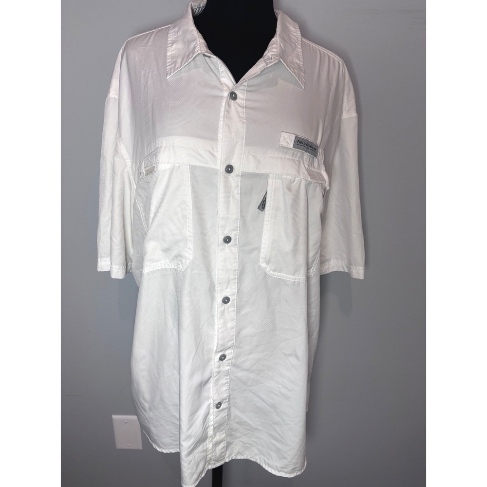 Field & Stream Mens White Short Sleeve Fishing Utility Shirt Size‎ XL